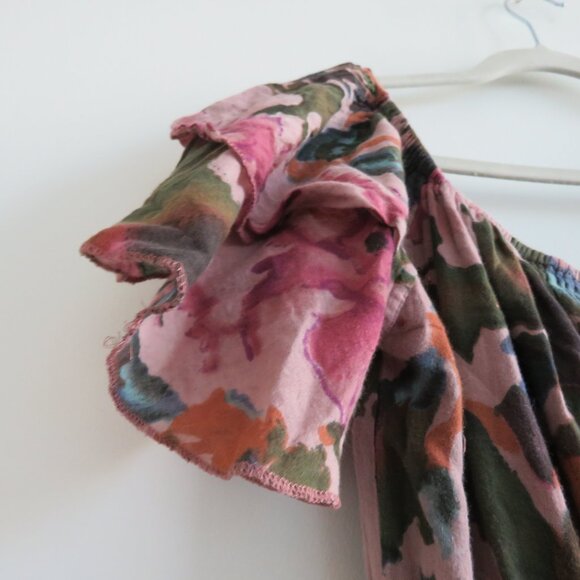 WORLD MARKET Tiered Maxi Dress in Purple Green Floral Boho Summer - Size L/XL - Picture 11 of 15